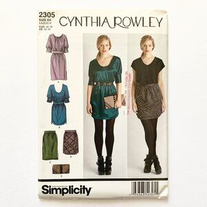 Simplicity Cynthia Rowley Dress Skirt Sewing Pattern 2305 Size D5 4-12 Uncut